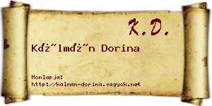 Kálmán Dorina névjegykártya