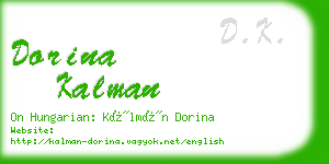 dorina kalman business card